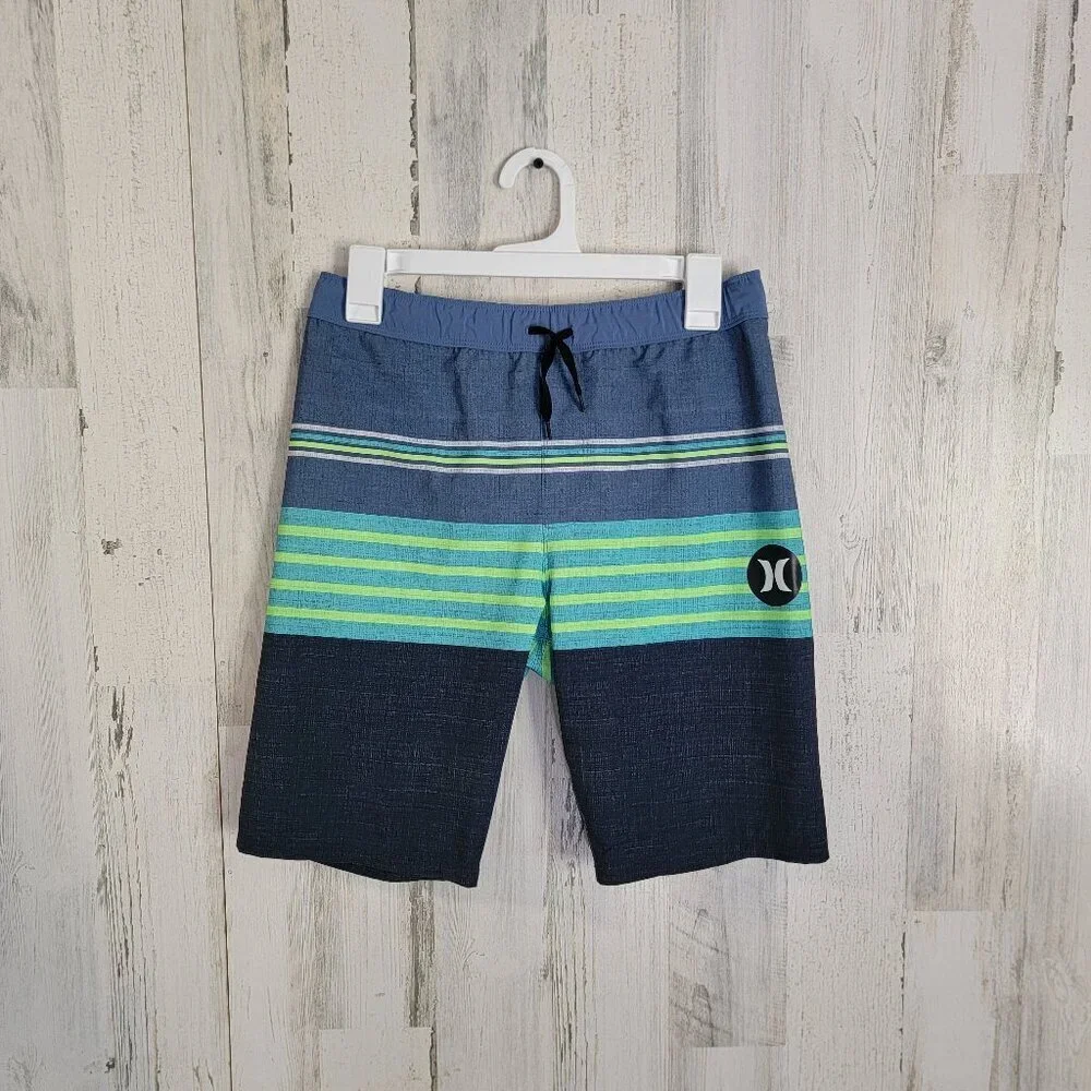 Hurley Boy's Striped Swim Trunks - Picture 1 of 4
